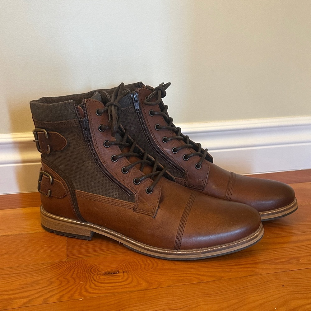 Crown Vintage Brown and Dark Fabric Men's Boots